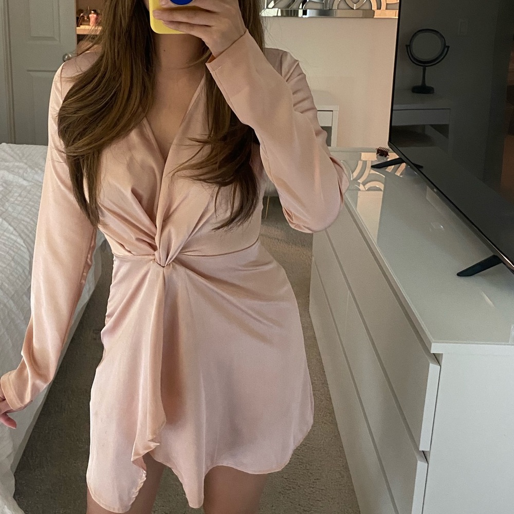 NWT, pink satin dress from PLT. Size 2